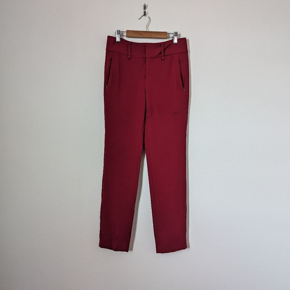 Rag & Bone deep red straight leg lightweight professional dress pants trousers